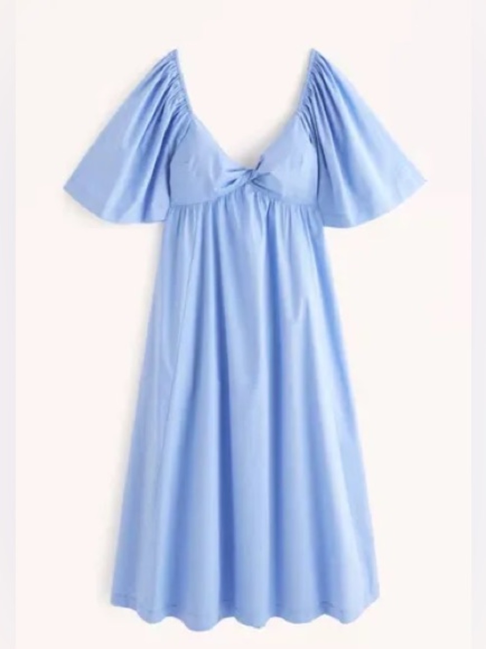 Abercrombie & Fitch Angel Sleeve Twist Front Midi Dress with Pockets!